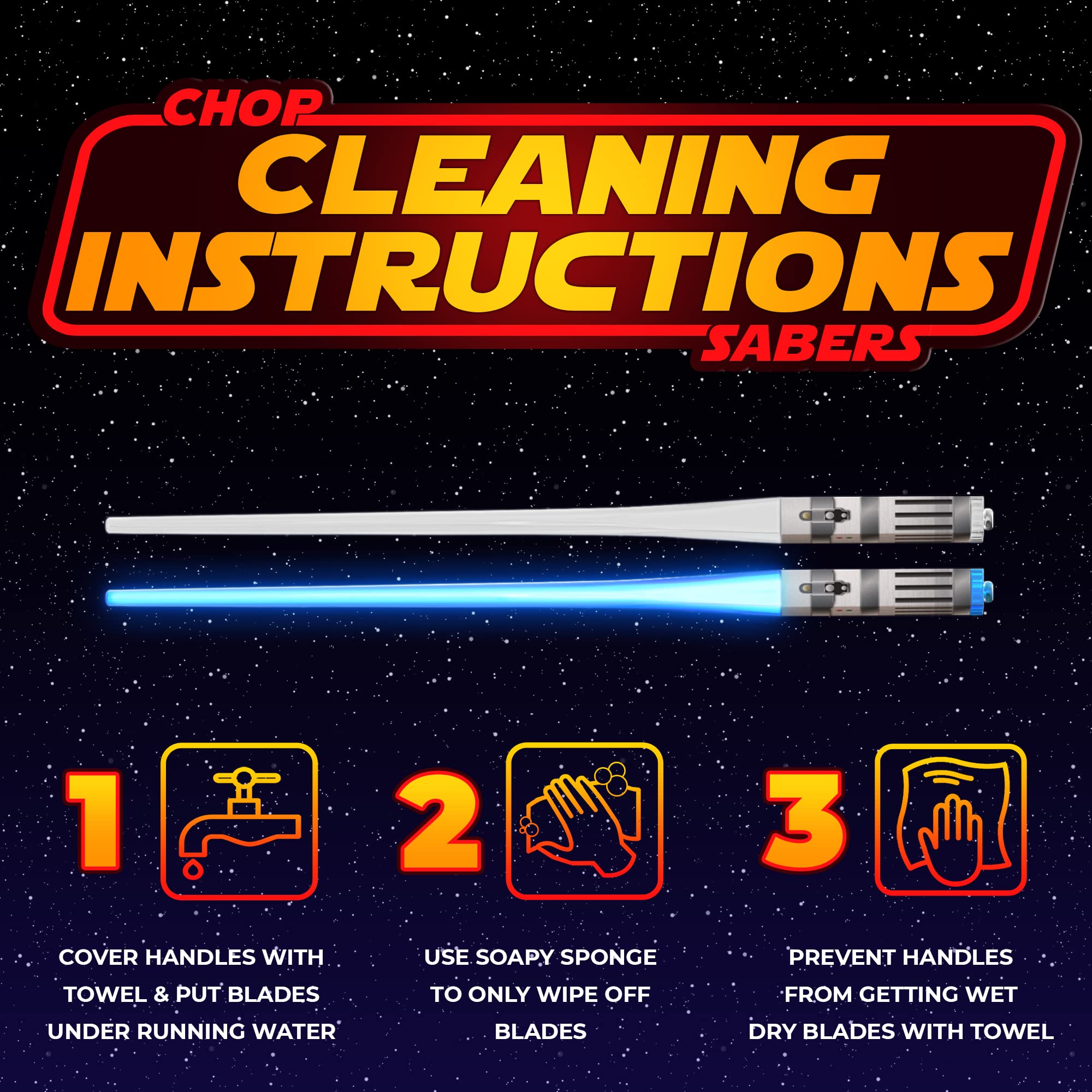 ChopSabers palillos luz sable con pilas incluidas para comenzar ya