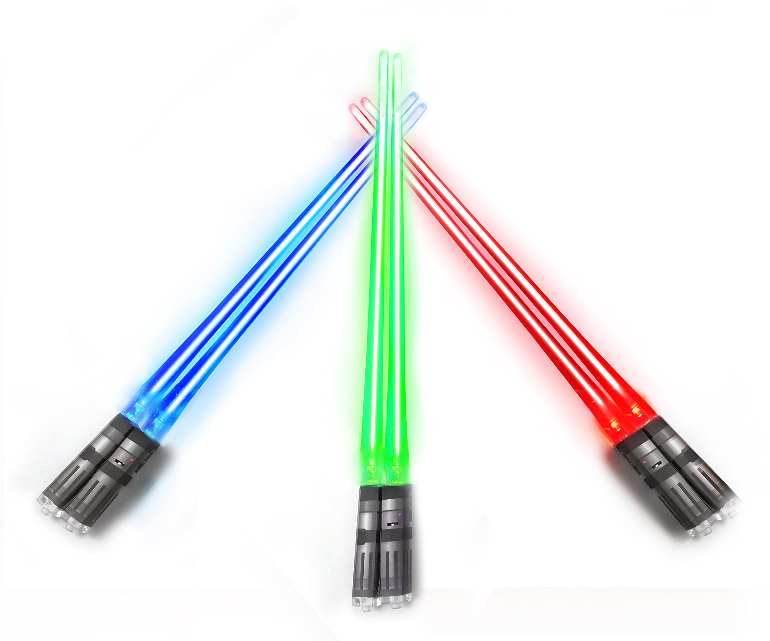 ChopSabers palillos luz sable rojo azul para sushi y ambiente futurista