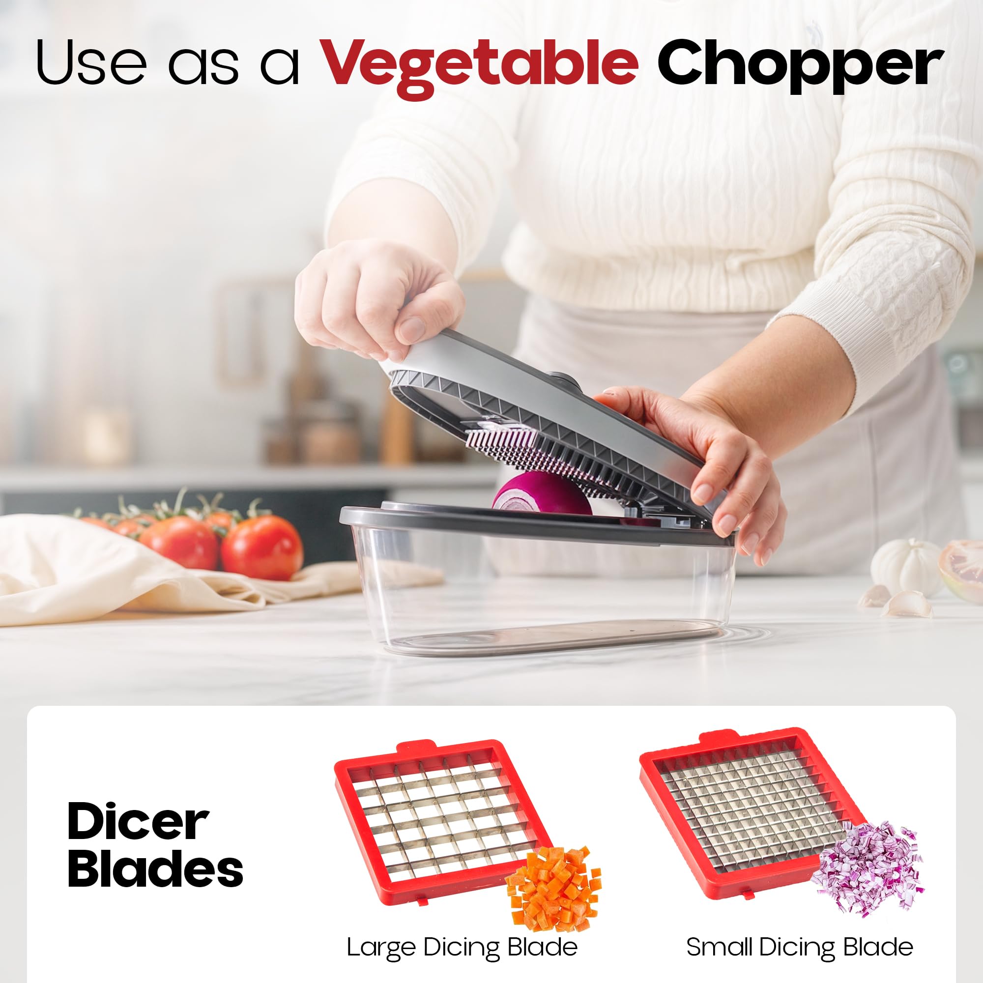 CHOPZILLA limpieza rápida con horquilla incluida para retirar residuos entre hojas.