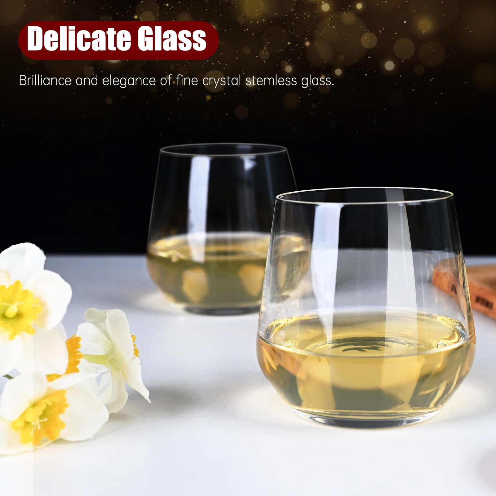 Caja regalo Chouggo con copas de cristal, presentación elegante