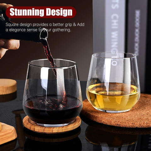 Conjunto de copas Chouggo de cristal sin plomo para servicio de 15oz