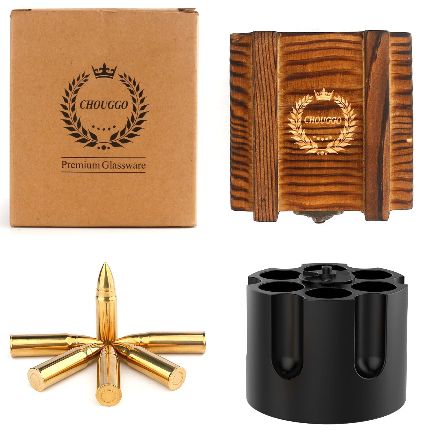 Copa de whisky con piedras Chouggo: servicio de lujo para momentos especiales.