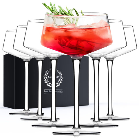 Chouggo cristal coupe 8oz, ideal para martinis elegantes en casa.