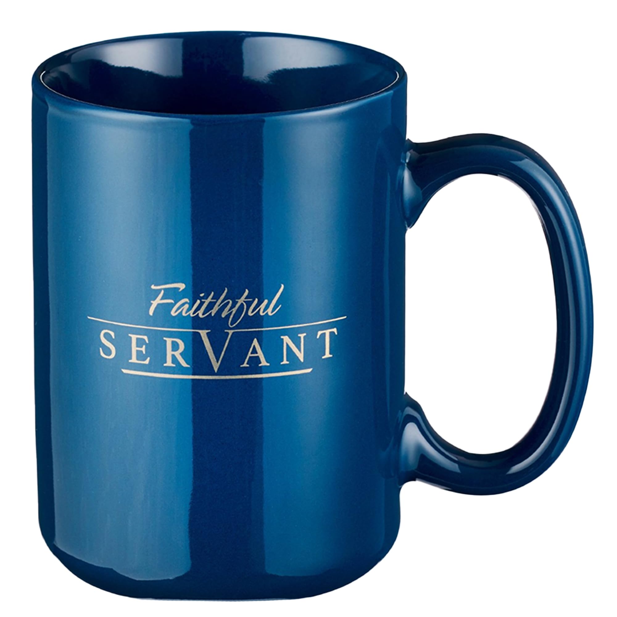 Taza Christian Art Gifts con exterior brillante en azul marino para café diario