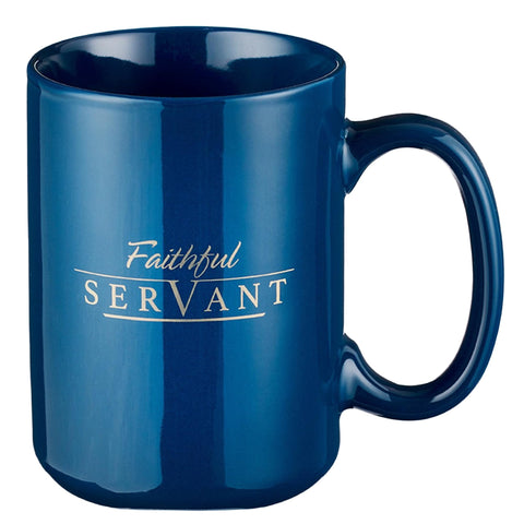 Taza Christian Art Gifts con exterior brillante en azul marino para café diario