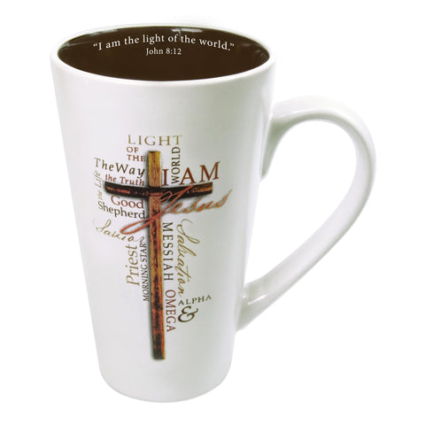 Christian Art Gifts Taza cerámica blanca con asa para café diario y estilo elegante