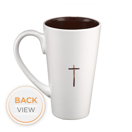 Christian Art Gifts Taza cerámica con inscripción de nombres de Jesús y cruz decorativa
