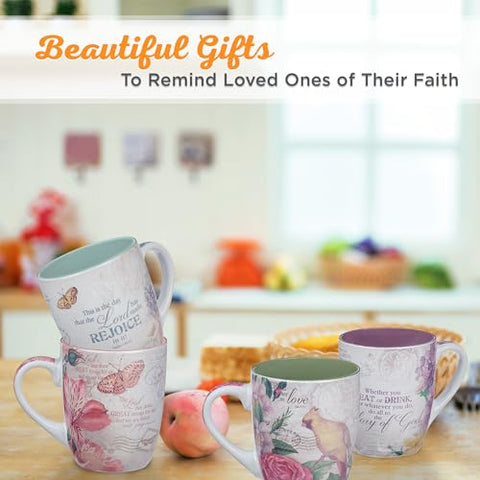 Taza Christian Art Gifts hortensia azul, color suave para relajarse