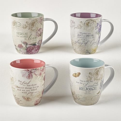 Taza Christian Art Gifts con lila morado para té y momentos de calma