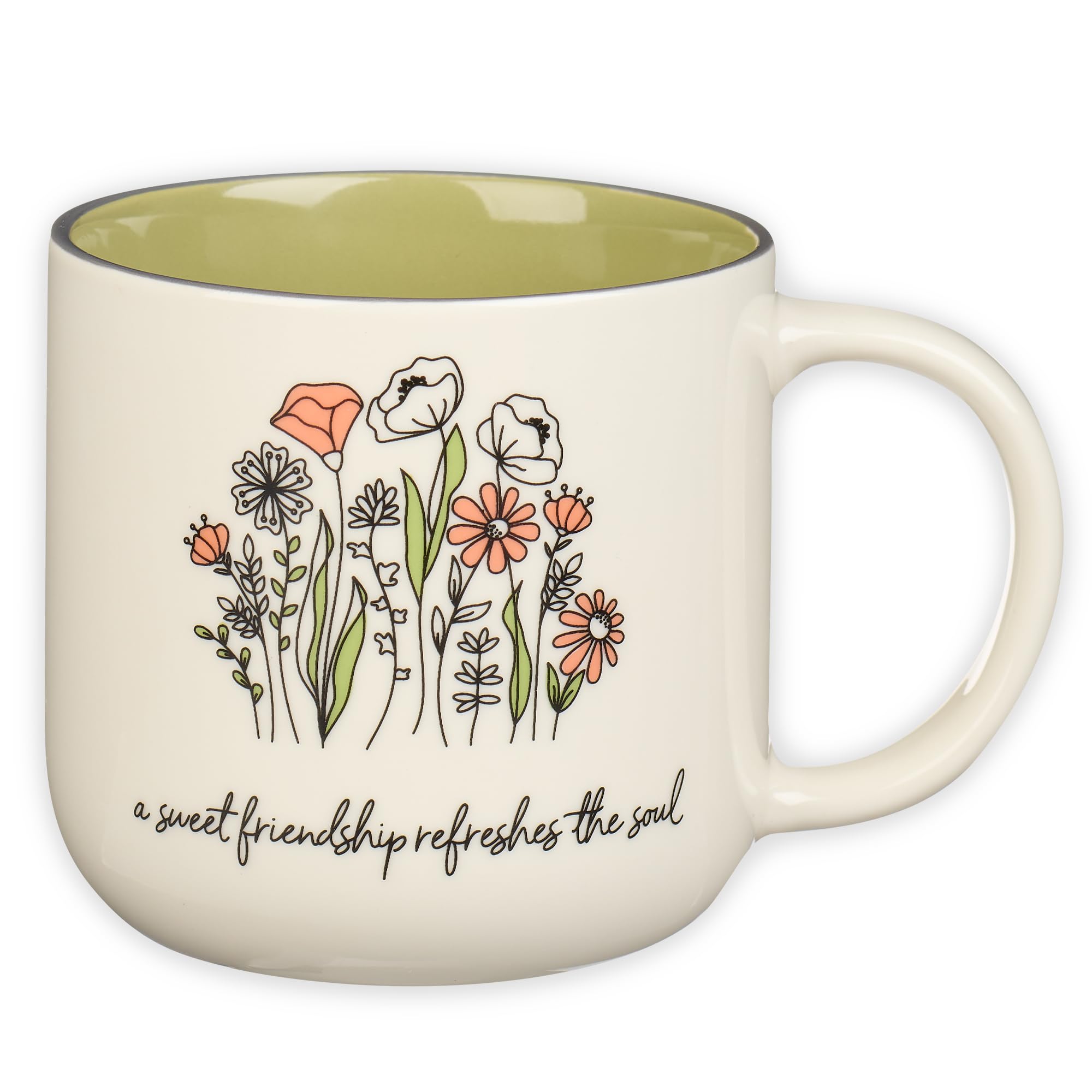 Christian Art Gifts: taza frontal con frase Proverbios 27:9, ideal para iniciar el día.
