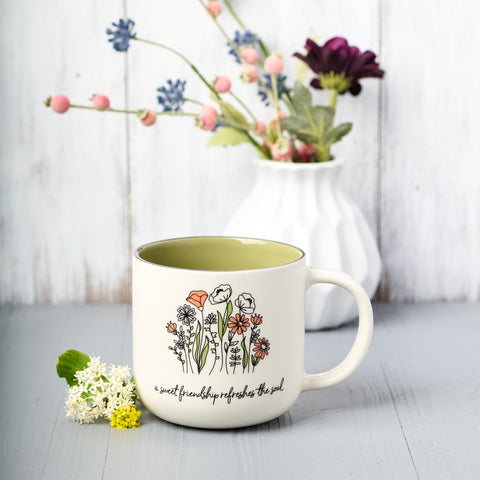Christian Art Gifts: interior verde salvia y glaseado suave para beber cómodo.