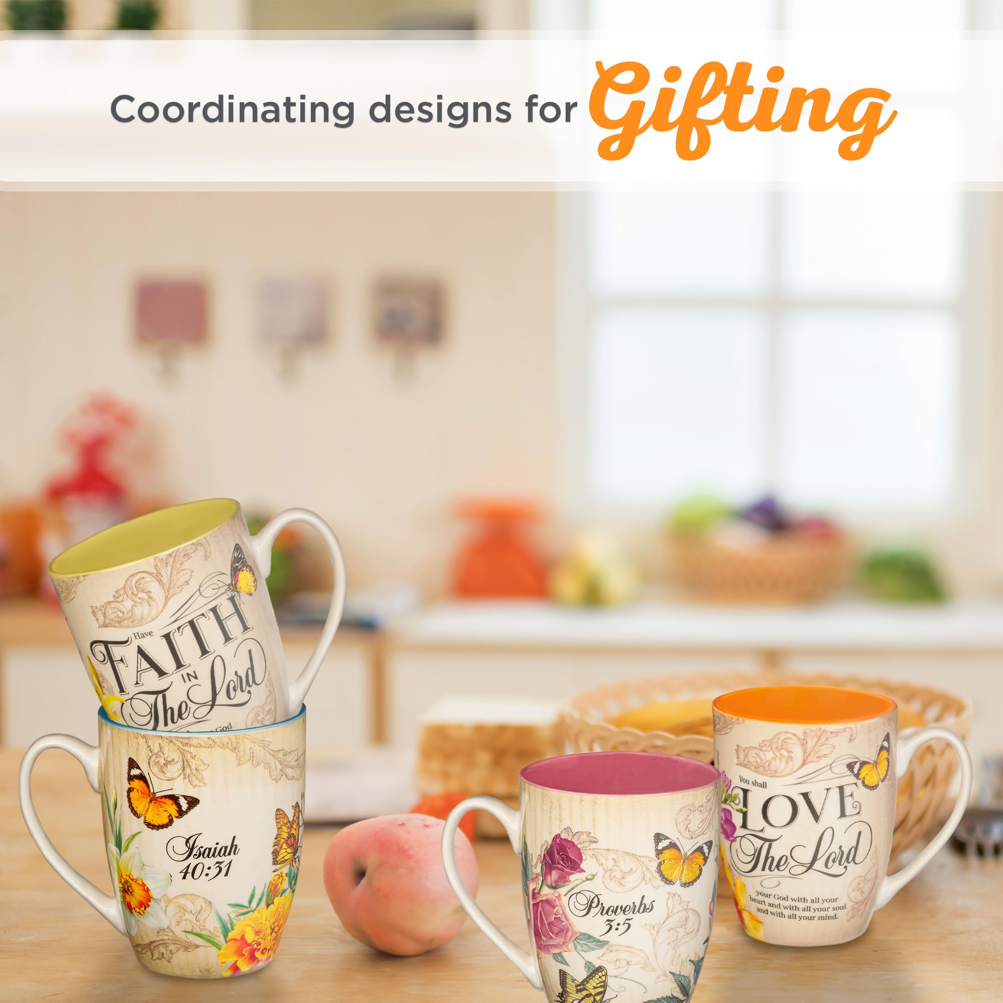Taza Christian Art Gifts con versículos bíblicos, perfecta para momentos de reflexión diaria.