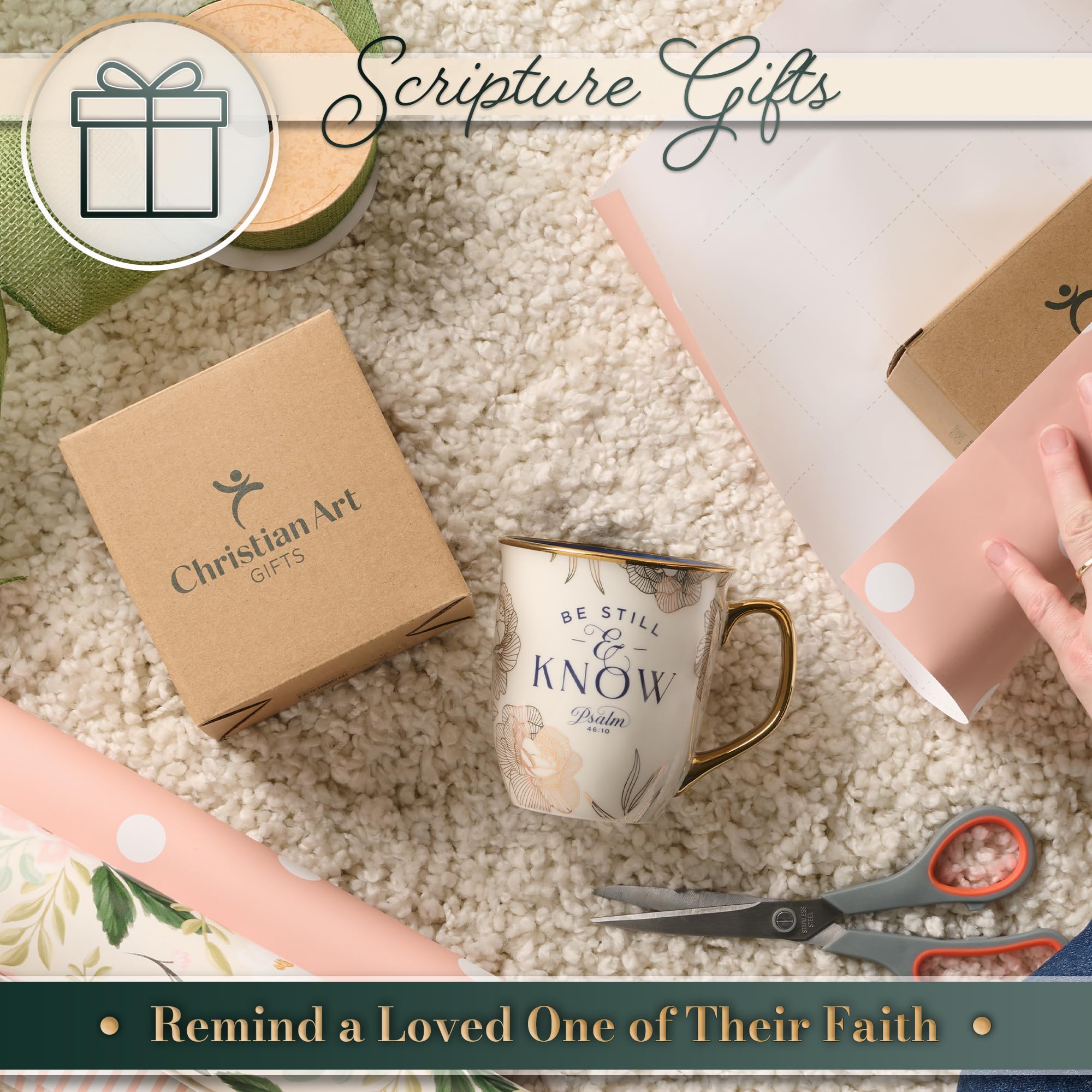 Taza Christian Art Gifts gran capacidad 14 oz, perfecta para bebida favorita.