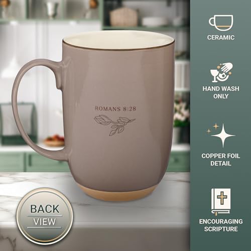 Taza grande con mango ergonómico para café o té caliente.