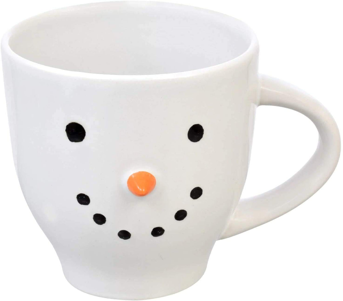 Taza Christmas House con muñeco de nieve en cerámica blanca, para bebidas festivas.