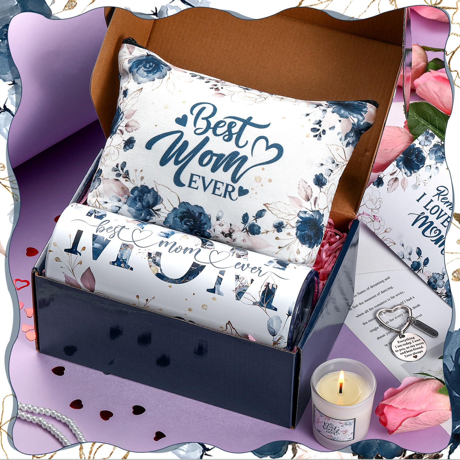 La Chuangdi-caja-regalo-diseño-ink-floral facilita una presentación cuidada.