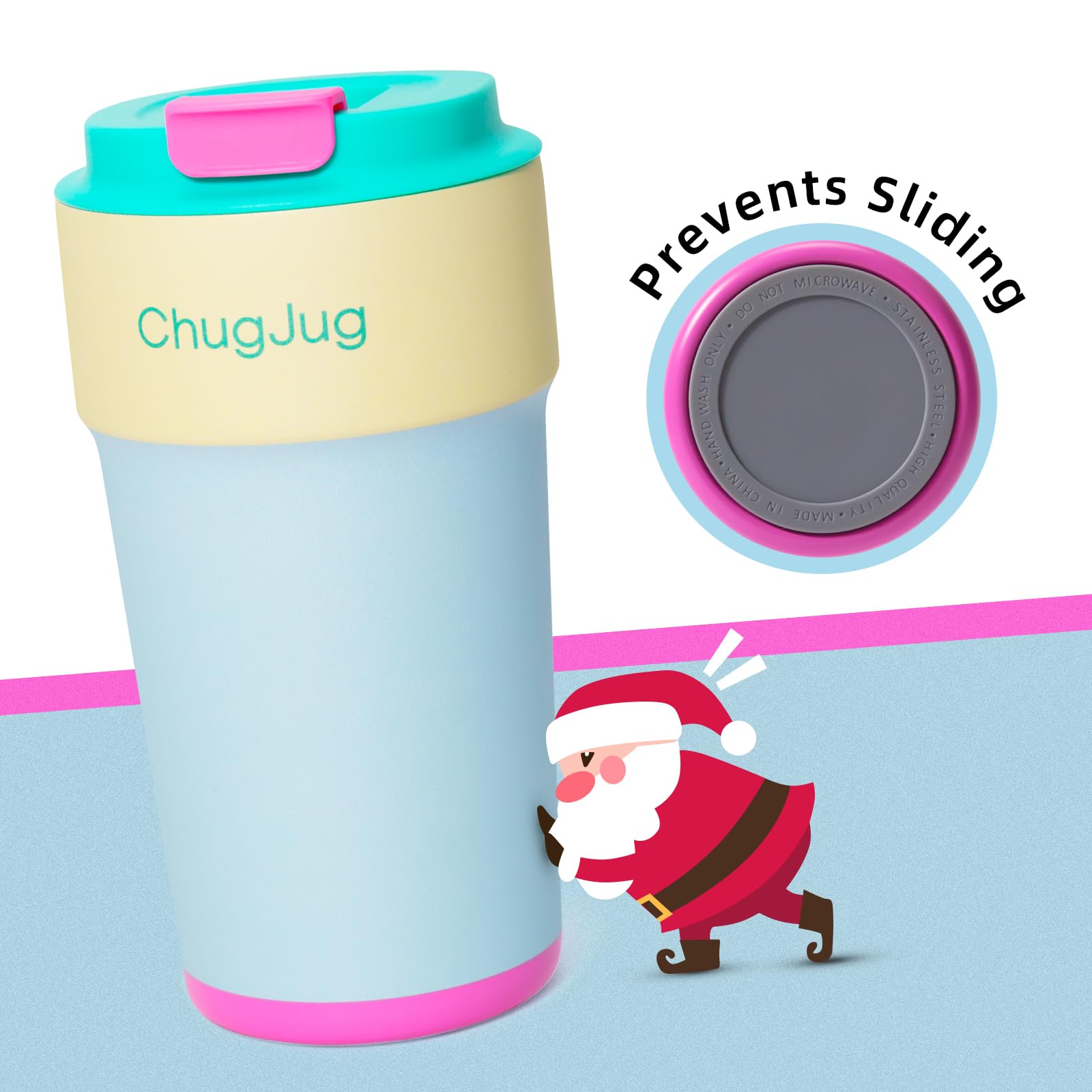 ChugJug diseño estampado vaca turquesa para uso diario.
