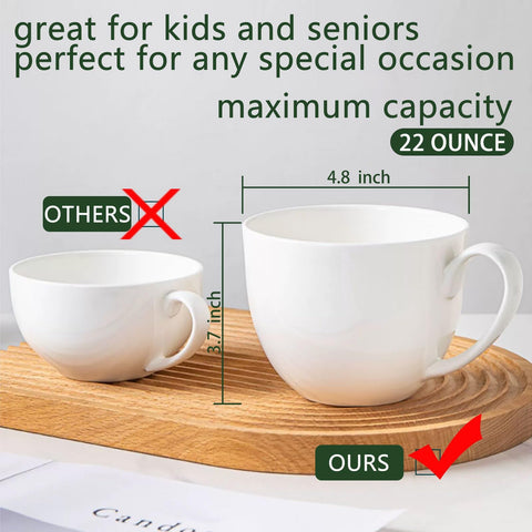 Taza Chulan para café en porcelana blanca con asa grande.
