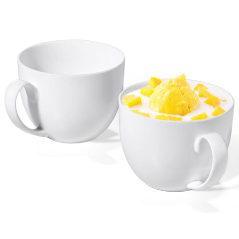 Taza Chulan de china blanca grande para desayuno abundante.