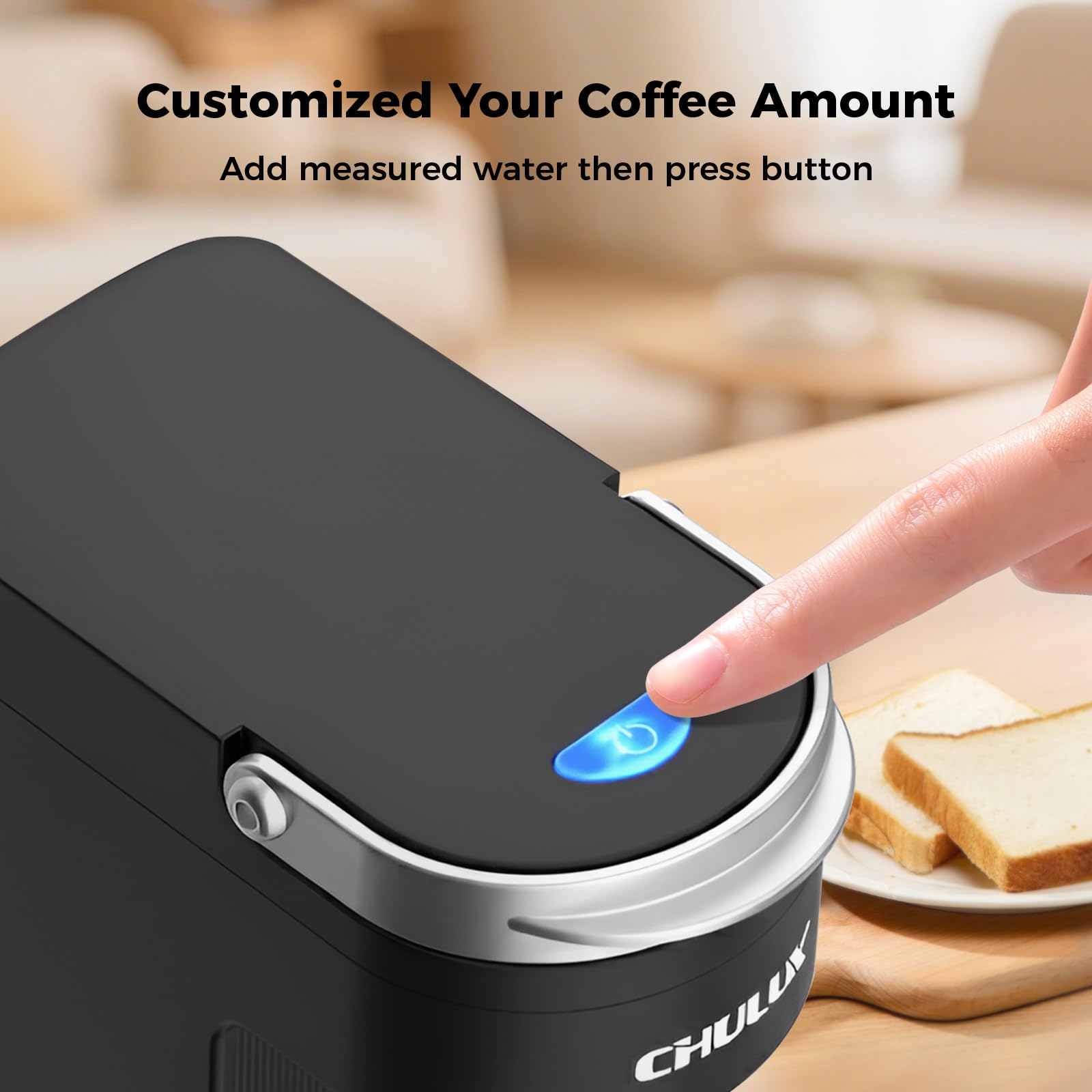 CHULUX cafetera área de llenado de 2 pulgadas facilita añadir agua