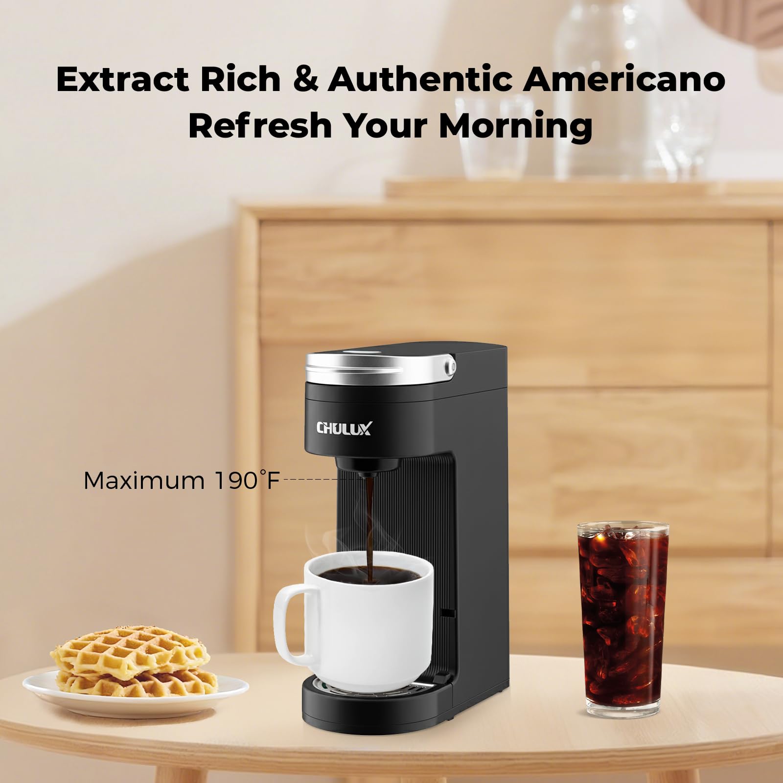 CHULUX cafetera rápida 190°F en 2 minutos