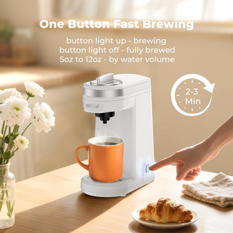 CHULUX Mini cafetera con filtro de agua incorporado para sabor más limpio.