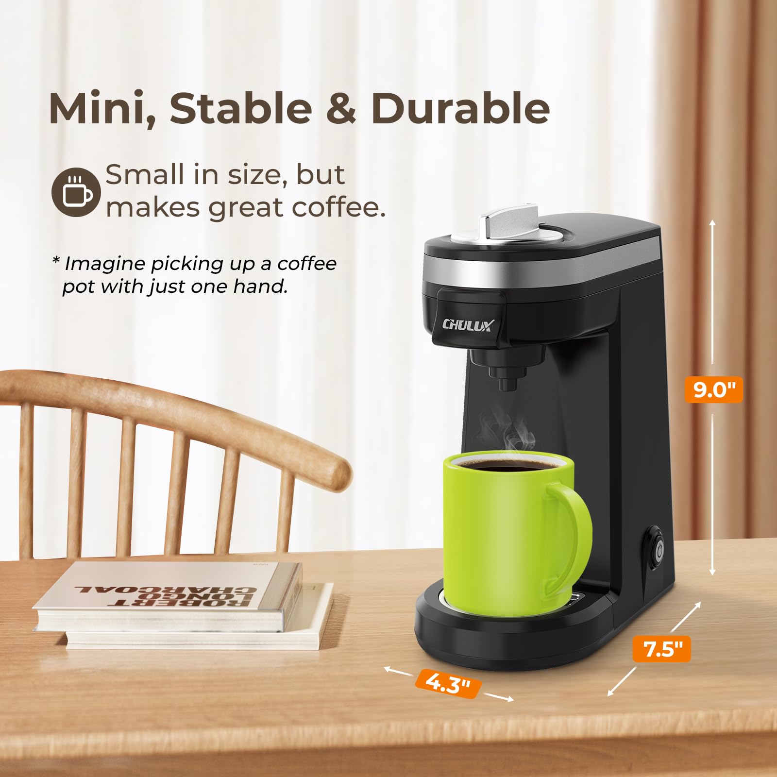 Sistema de agua con 4 agujeros para aroma equilibrado.