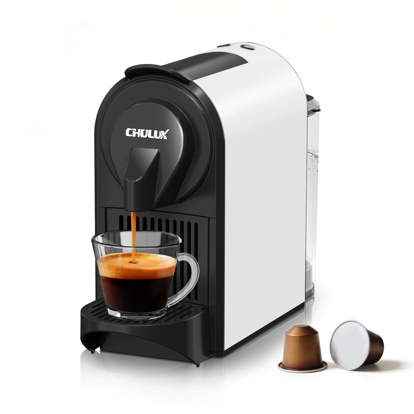 CHULUX Mini Espresso cápsula Nespresso vista frontal para uso rápido