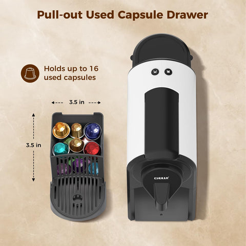 CHULUX Mini Espresso contenedor de cápsulas usadas de 16 unidades