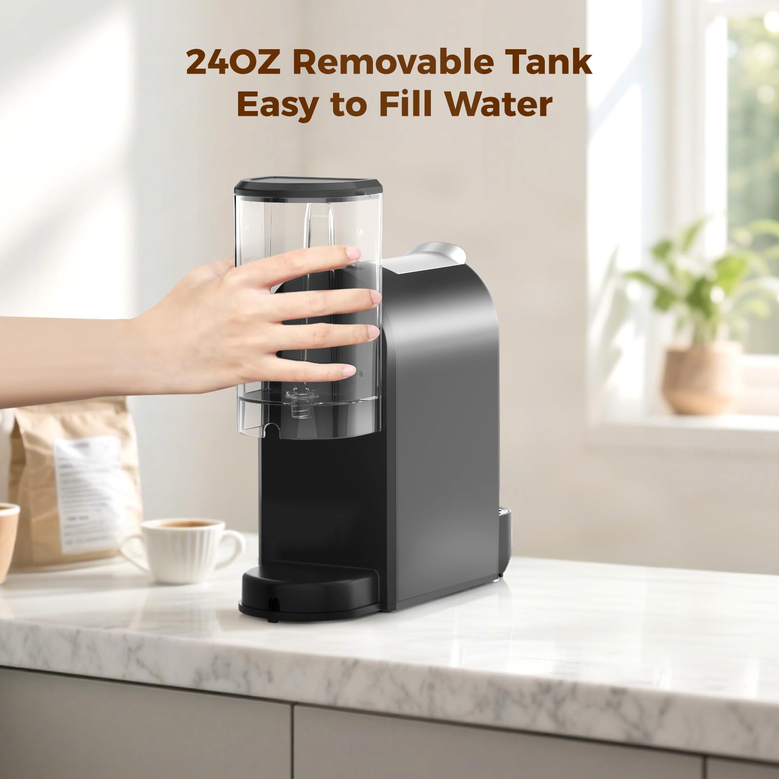 CHULUX Mini Espresso, diseño compacto, perfecto para cocina, dormitorio u oficina.