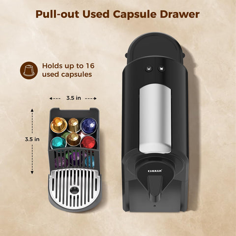 CHULUX Mini Espresso, luces indicadoras, precalentamiento rápido en segundos para empezar.
