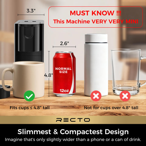 CHULUX RectoCafé: tapa abierta mostrando depósito y diseño compacto