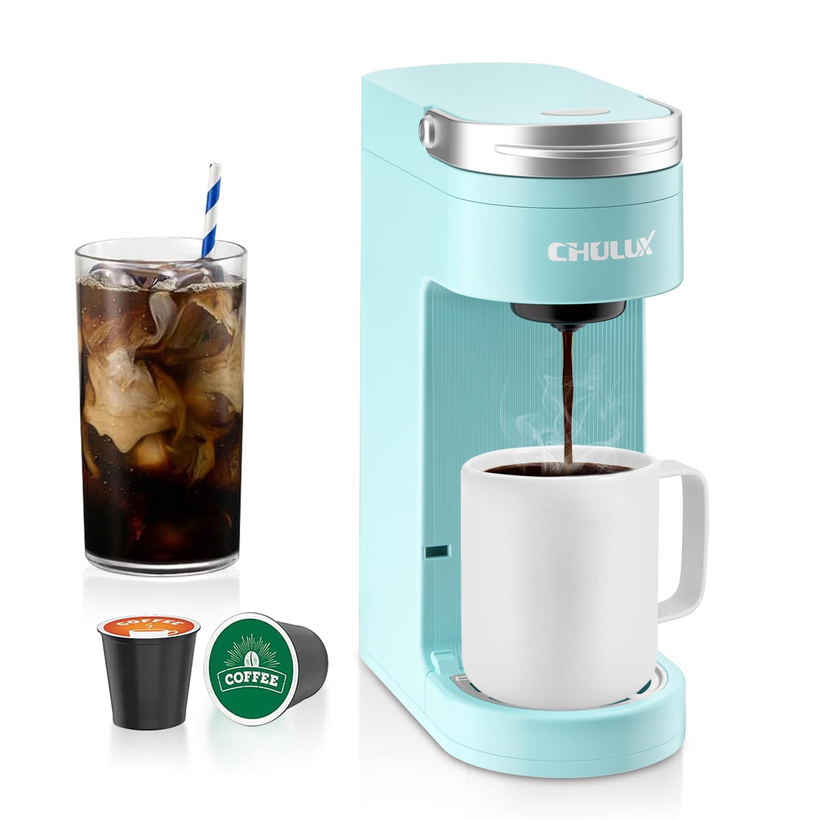 CHULUX Slim cafetera cápsulas, diseño compacto para viaje o casa