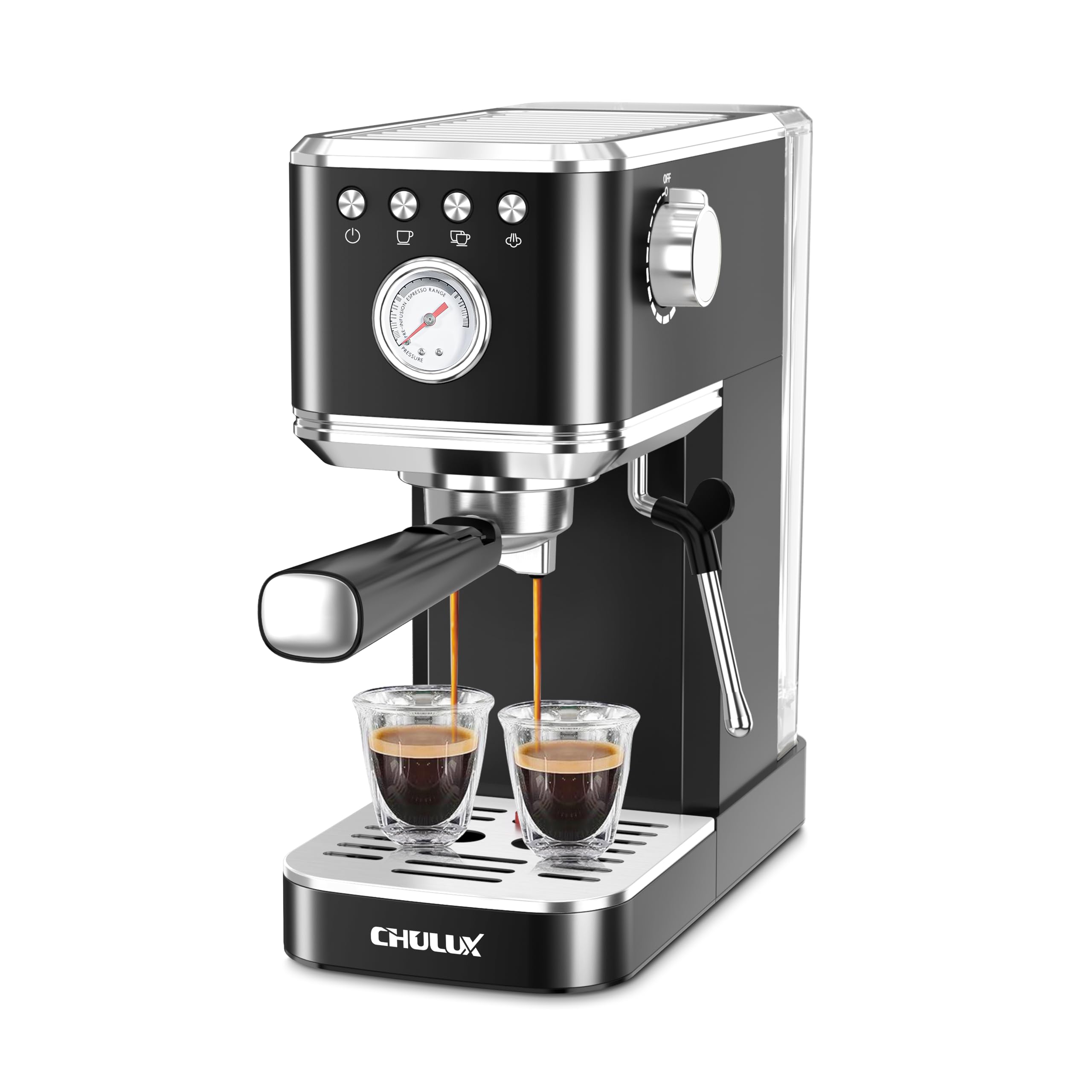CHULUX Slim espresso con bomba italiana de 20 bares para extracción intensa