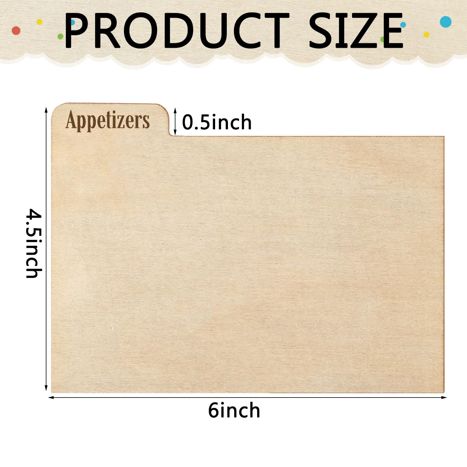 Chunful divisores de recetas en madera original para clasificar por especialidad.