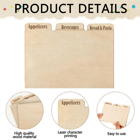 Chunful organizador de recetas 4x6, práctico para cocina y oficina.
