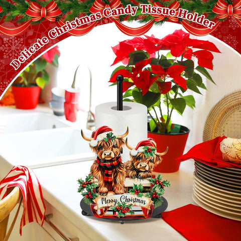 Chunful regalo navideño práctico, vaca Highland porta papeles