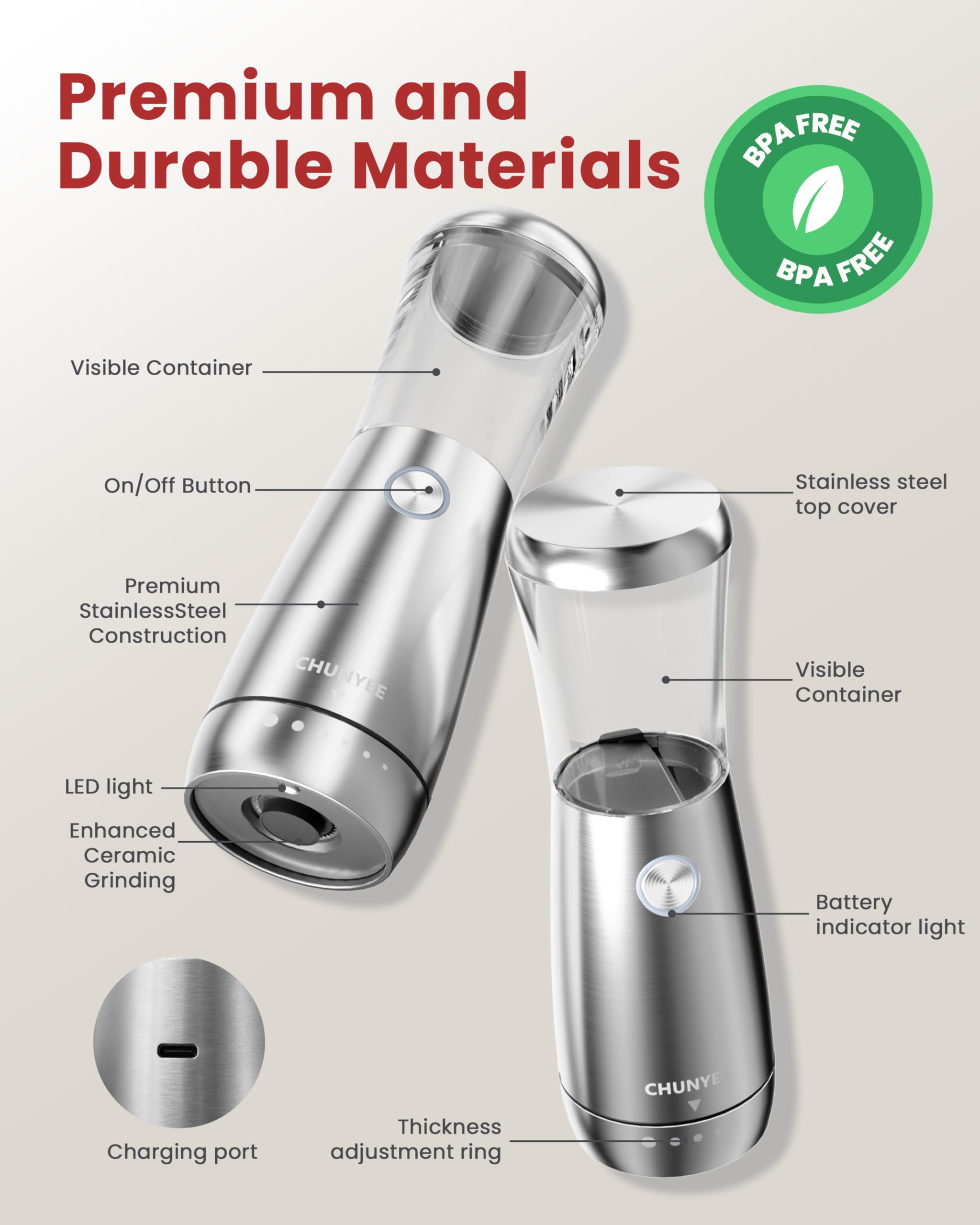 Chunyee control de grosor en 6 niveles para textura personalizada