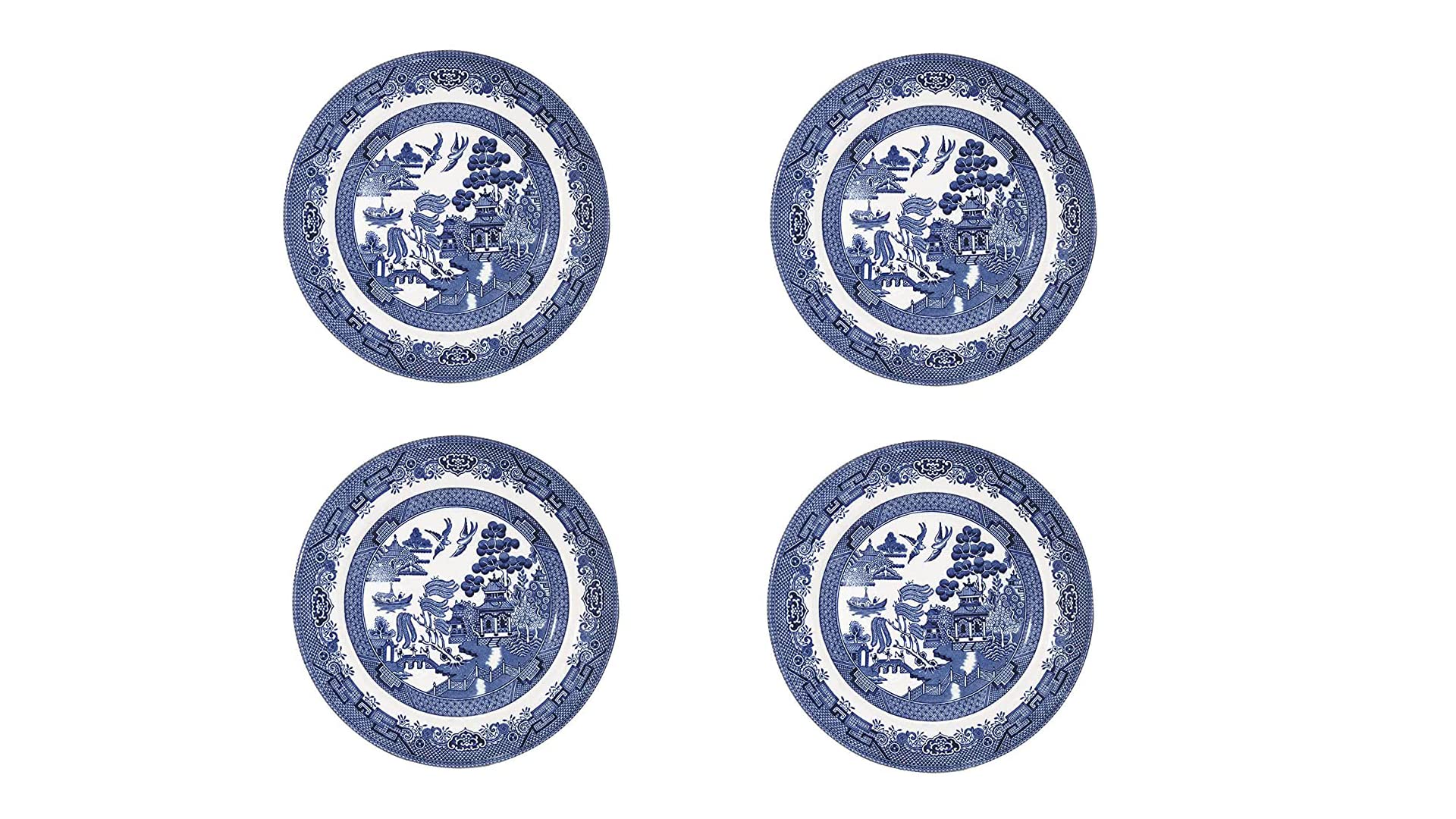 Churchill Blue Willow plato de 10 pulgadas, perfecto para cenas formales o diarias.