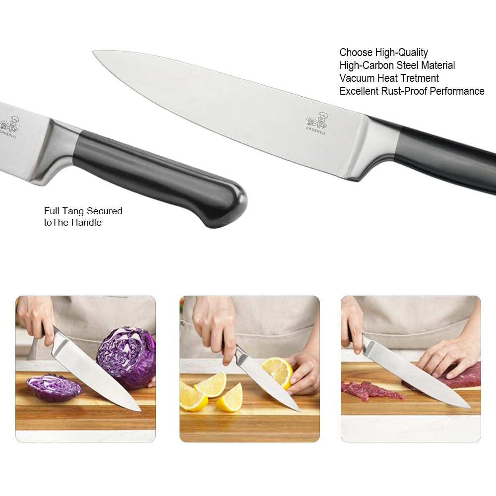 Cuchillo para asados CHUSHIJI de 8 pulgadas para porciones uniformes.