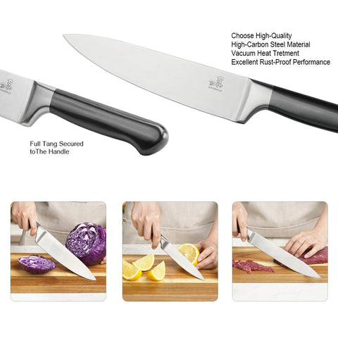 Cuchillo para asados CHUSHIJI de 8 pulgadas para porciones uniformes.