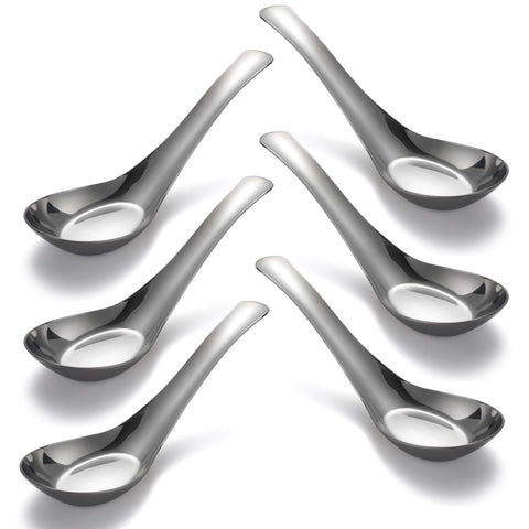 CHWAIKA cucharas de sopa acero inoxidable con acabado espejo para uso diario