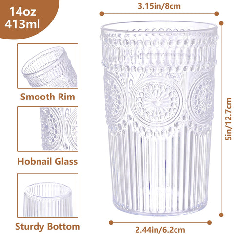 Conjunto de 12 vasos plásticos Ciaell claros para jugos y cócteles.