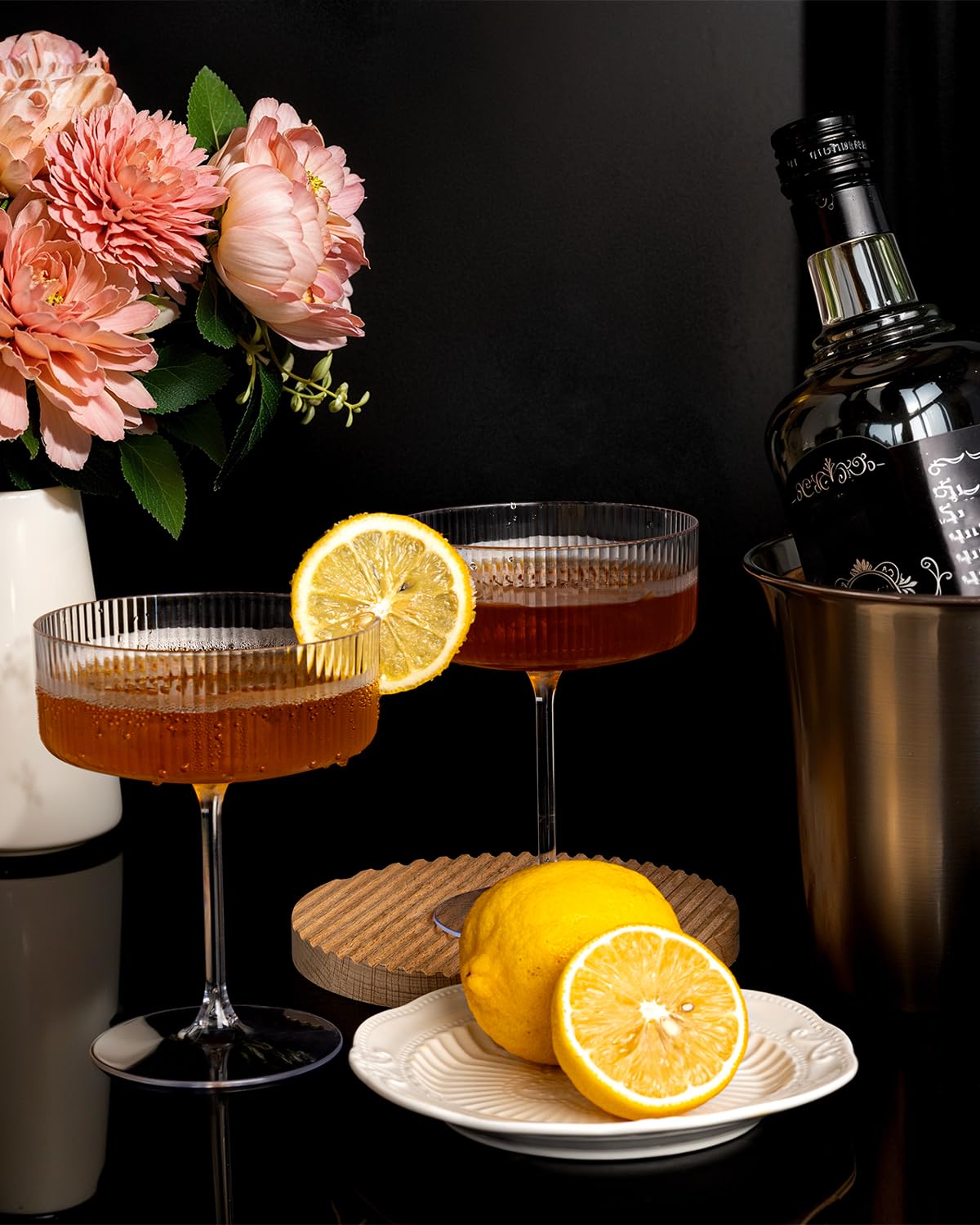 Ciaell copa martini cristal transparente 10oz, muestra colores vibrantes