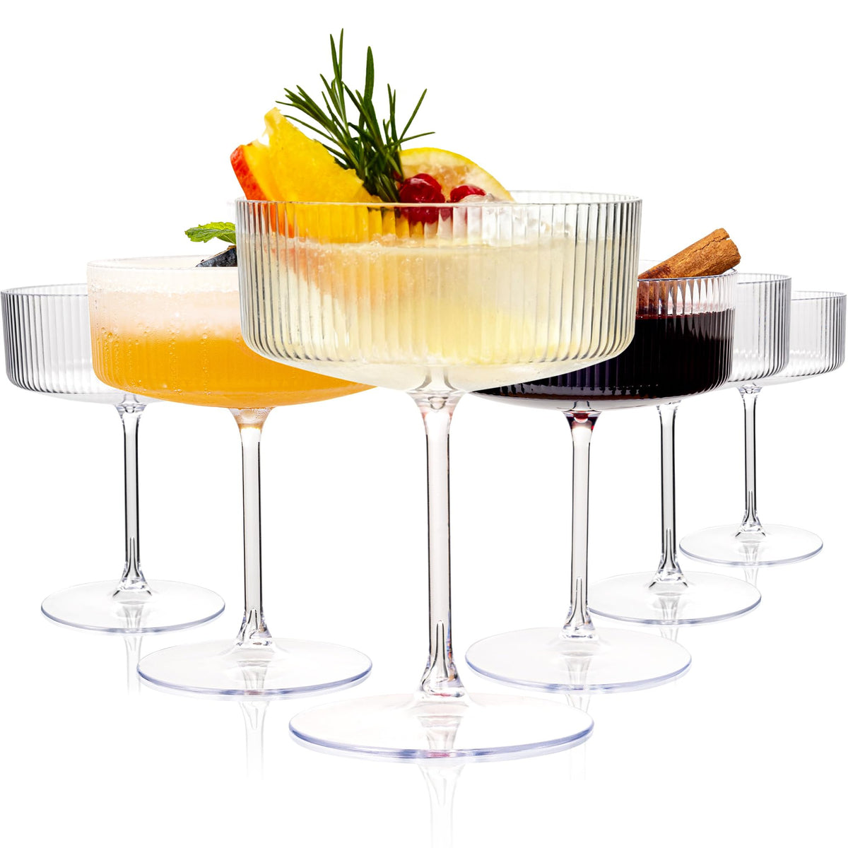 Ciaell copa martini estriada 10oz, ideal para cócteles en eventos
