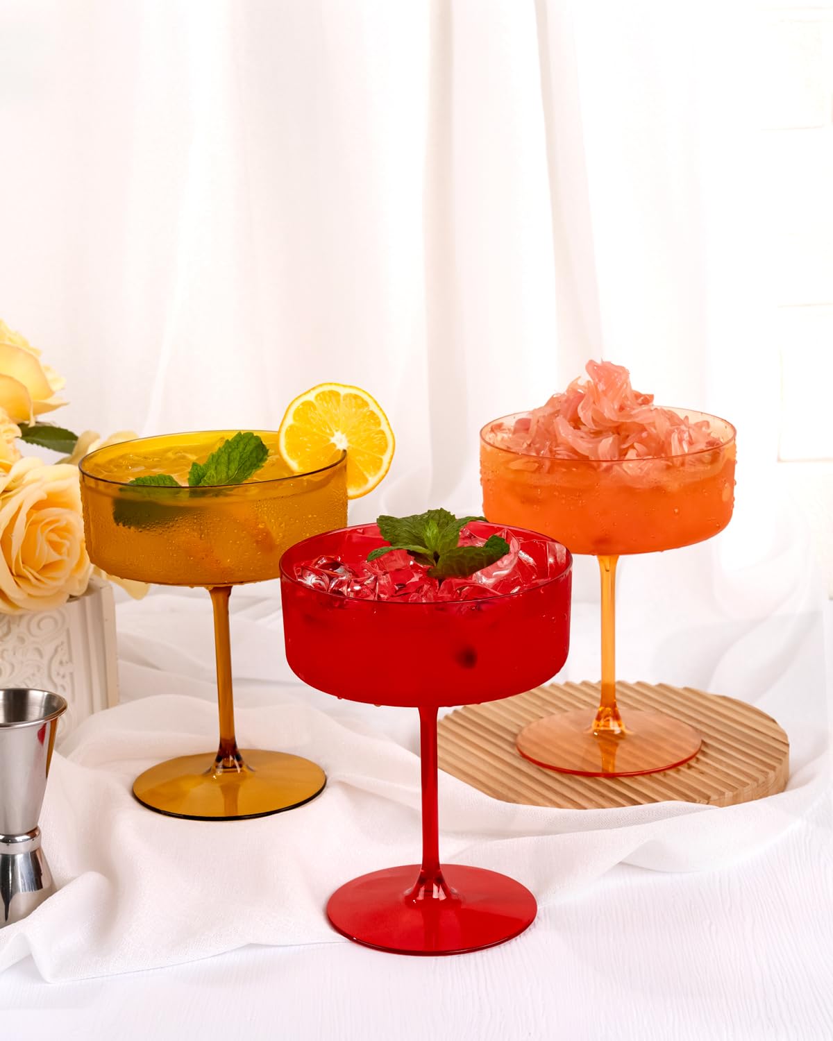 Ciaell copa martini plástica descartable para eventos, limpieza rápida y sin complicaciones.