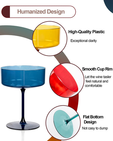 Ciaell copa martini plástica ideal para bar y brindis sin preocuparse por roturas.