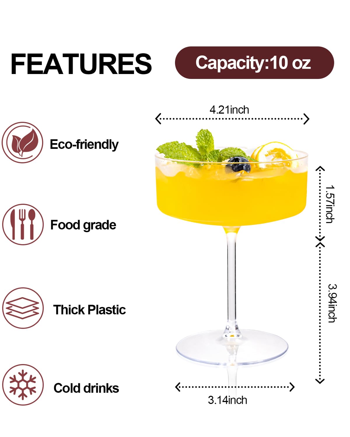 Ciaell copa martini para bar, diseño elegante y práctico.