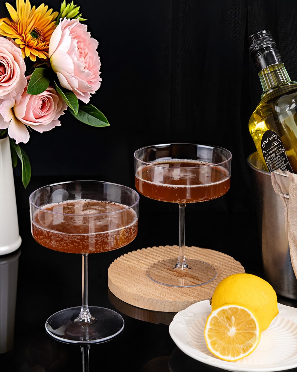 Ciaell copa martini plástico resistente, apta para cócteles y brindis.