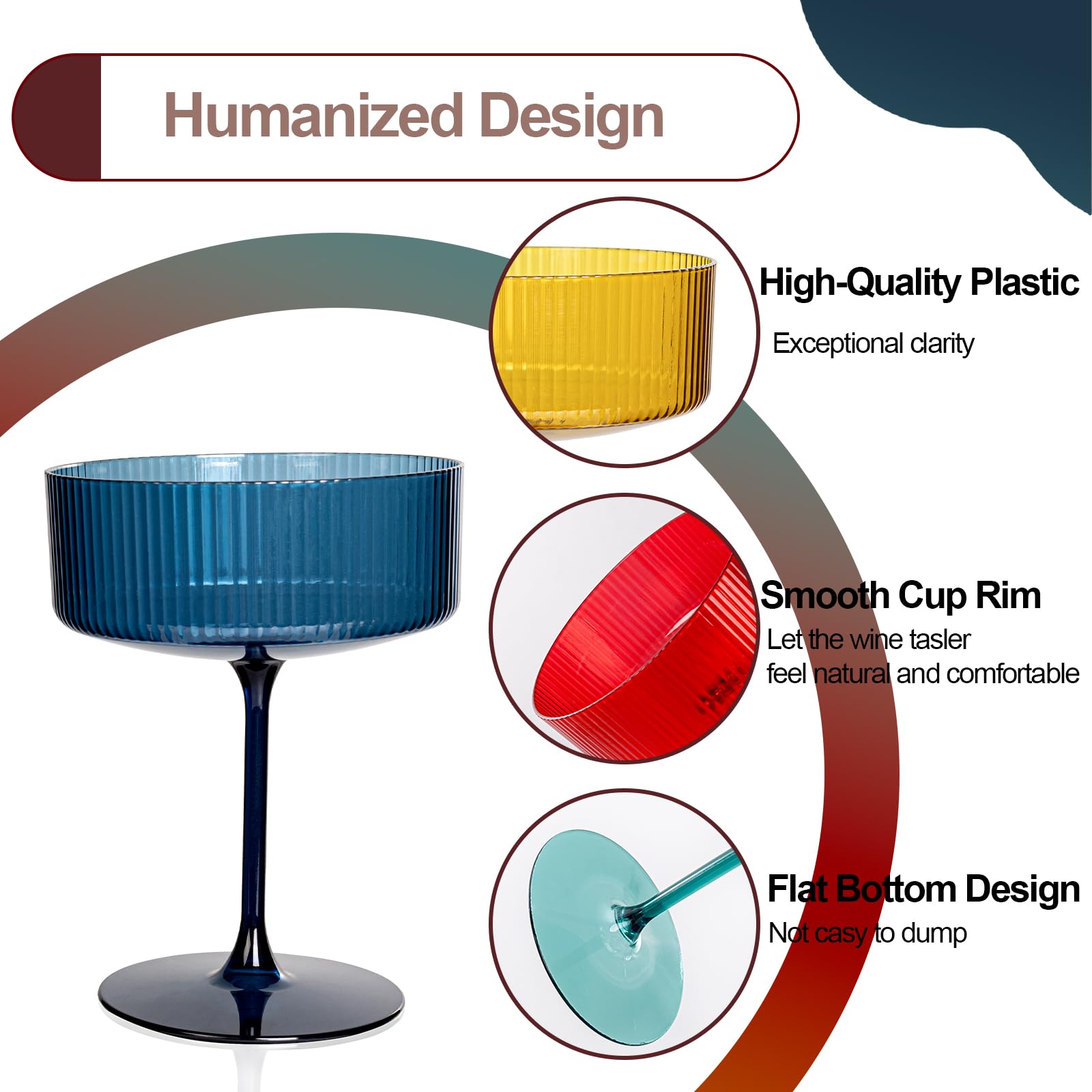 Ciaell copa martini resistente y duradera, ideal para fiestas y bares.